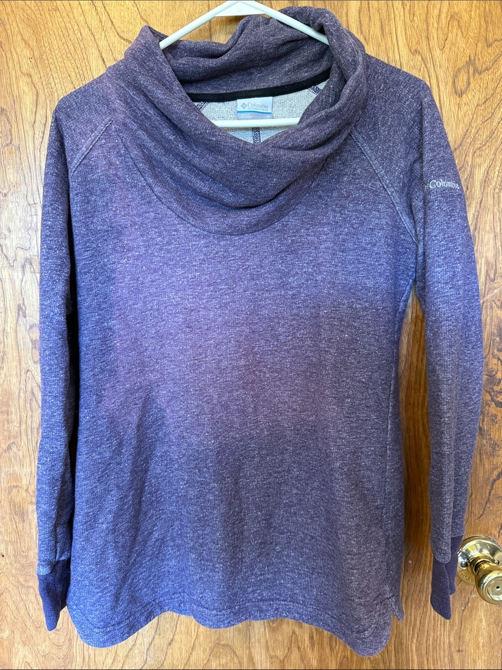Columbia Heathered Plum Cowl Neck Pullover